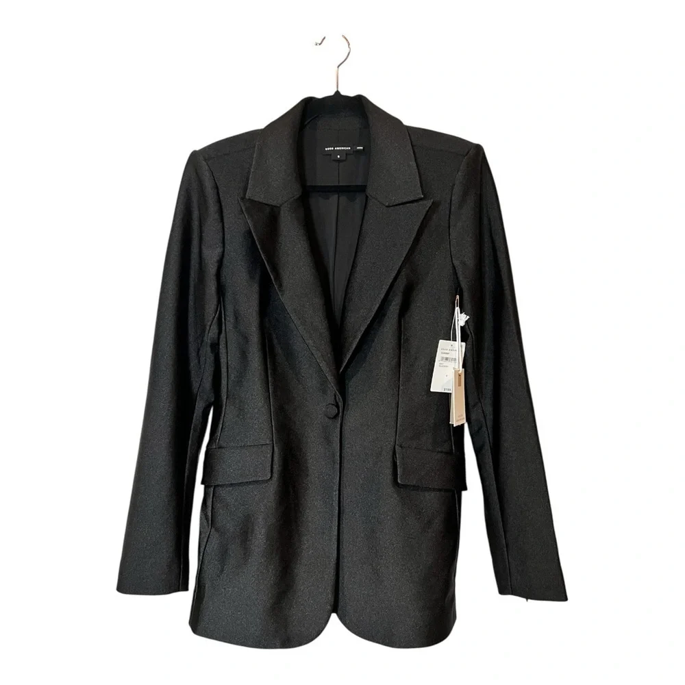 Good American Disco Sculpted Blazer Black01 Size Small $199 Revolve Sold Out NWT - Picture 2 of 12